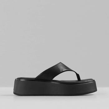 Vagabond Women's Courtney Leather Toe Post Sandals - Black/Black product img