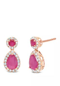 商品1.2 ct. t.w. Ruby and 1/4 ct. t.w. Diamond Earrings,商家Belk,价格¥12044图片