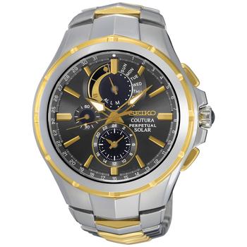 推荐Men's Solar Chronograph Coutura Two-Tone Stainless Steel Bracelet Watch 44mm SSC376商品