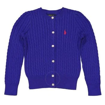Ralph Lauren | Girls Blue Cable Knit Cotton Cardigan,商家Jomashop,价格¥429
