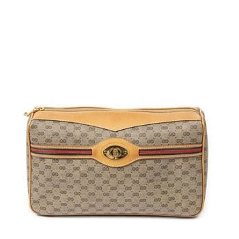 [二手商品] Gucci | Vintage GG Web Toiletry Pouch 