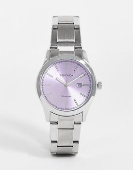 推荐Sekonda womens bracelet watch with purple face in silver商品