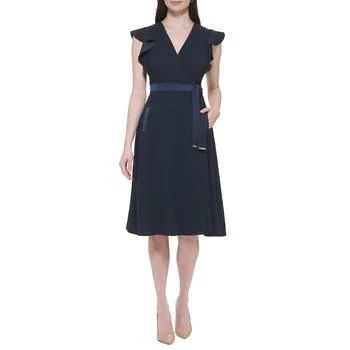 Tommy Hilfiger | Women's Scuba Crepe Flutter-Sleeve Fit & Flare Dress 7.4折