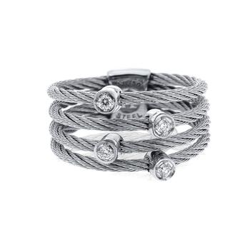 推荐Alor 18K White Gold Multi Cable Diamond Ring 02-32-S422-11商品