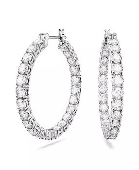 Swarovski | Crystal Round Cut Matrix Hoop Earrings,商家Macy's,价格¥938