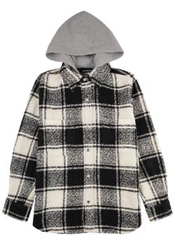 推荐Checked hooded wool-blend jacket商品