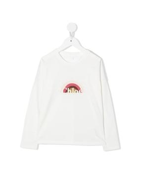 推荐Kids White Long Sleeve T-shirt With Logo And Rainbow Print商品