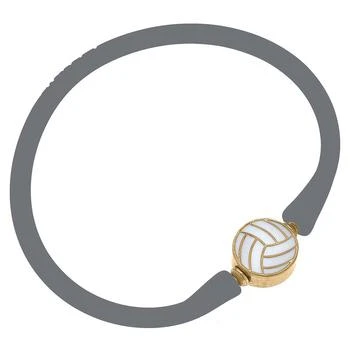 Canvas Style | Enamel Volleyball Silicone Bali Bracelet In Grey,商家Verishop,价格¥203