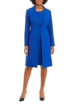 Le Suit | Suit Womens Long Coat And Basic Sheath Dress Set,商家Belk,价格¥2268