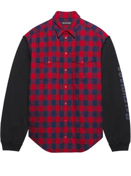 巴黎世家衬衫价格, Balenciaga | BALENCIAGA Patched Chequered Sleeve Shirt商品图片 4.5折