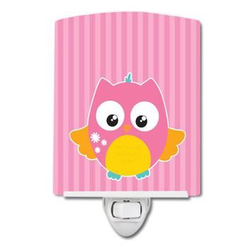 商品Caroline's Treasures | Owl and Pink Stripes Ceramic Night Light,商家Verishop,价格¥184图片