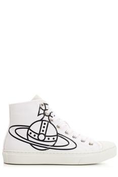商品Vivienne Westwood | Vivienne Westwood Plimsoll Orb Printed High-Top Sneakers,商家Cettire,价格¥1400图片