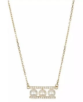 ADORNIA | 14k Gold-Plated Imitation Pearl Bar Pendant Necklace, 16" + 2" extender,商家Macy's,价格¥177