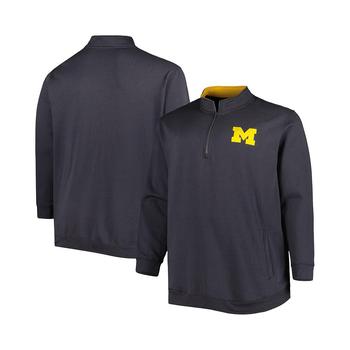 Colosseum | Men's Charcoal Michigan Wolverines Big and Tall Tortugas Logo Quarter-Zip Sweatshirt商品图片,