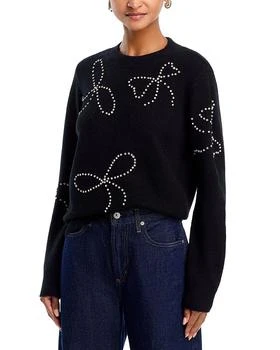 AQUA | Rhinestone Bow Sweater - Exclusive,商家Bloomingdale's,价格¥619