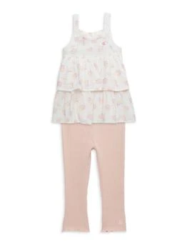 Calvin Klein | Little Girl's 2-Piece Tiered Top & Capri Leggings Set,商家Saks OFF 5TH,价格¥120