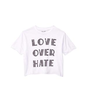 更多The Original Retro Brand, The Original Retro Brand | Love Over Hate Raw Edge Slightly Cropped Tee (Big Kids)商品图片 5折