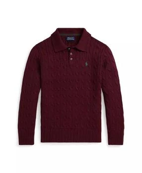 Ralph Lauren | Big Boys Cable-Knit Cotton Polo Sweater,商家Macy's,价格¥512