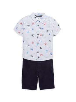 Calvin Klein | Little Boy’s 2-Piece Logo Shirt & Shorts Set商品图片,4.2折