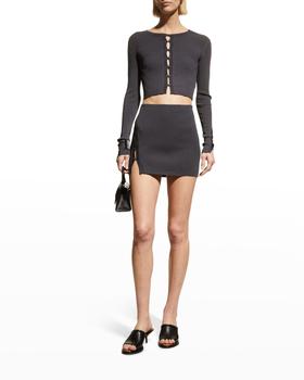 Ksubi | Transcend Rib-Knit Side Button Mini Skirt商品图片,