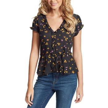 推荐Jessica Simpson Womens Christina Floral Ruffled Blouse商品