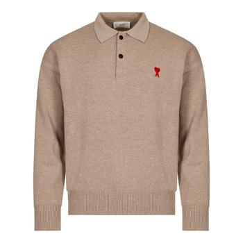 AMI | Ami Paris Knitted Polo Shirt - Beige商品图片,6.9折