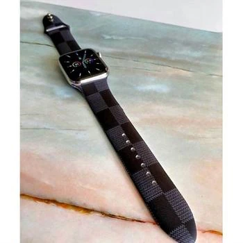 Dani & Em Designer Checker Silicone Apple Watch Band In Black Checkered