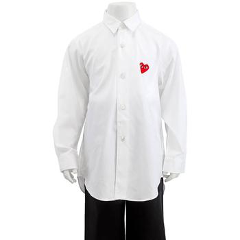 推荐Comme Des Garcons Kids Long-sleeve Heart Patch Cotton Shirt, Size 4Y商品