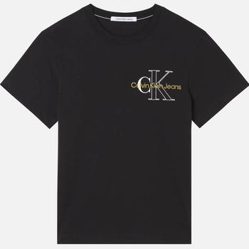 推荐Calvin Klein Jeans Men's Plus Two Tone Monogram T-Shirt - Black商品