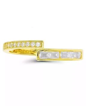 Macy's | Round and Baguette Cubic Zirconia Overlapped Ring (5/8 ct. t.w.) in 14 Karat Yellow Gold Over Sterling Silver,商家Macy's,价格¥116