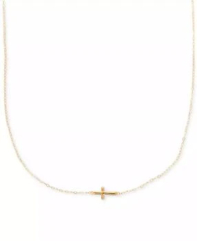 Macy's | Sideways Cross Pendant Necklace in 10k Gold,商家Macy's,价格¥772