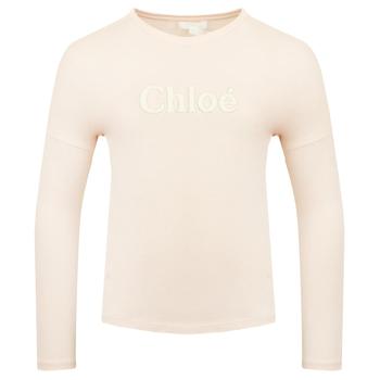 商品Chloé | Pale Pink Long Sleeve Logo T Shirt,商家Designer Childrenswear,价格¥292图片