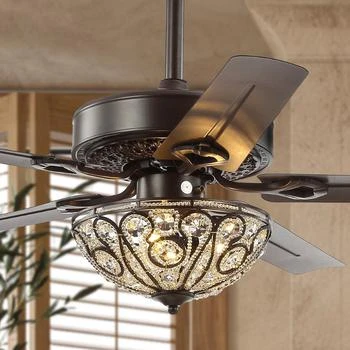 JONATHAN Y | Ali 48" 3-Light Wrought Iron LED Ceiling Fan With Remote,商家Premium Outlets,价格¥2521