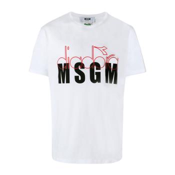 推荐MSGM 男士白色棉质T恤 2440MM310-184195-01商品