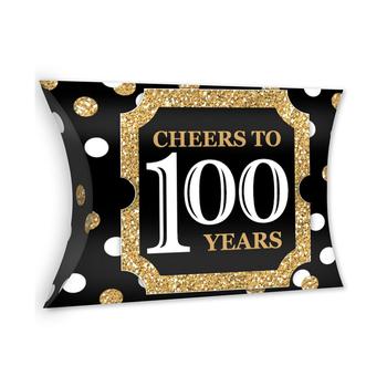 商品Big Dot of Happiness | Adult 100th Birthday - Gold - Favor Gift Boxes - Birthday Party Large Pillow Boxes - Set of 12,商家Macy's,价格¥119图片