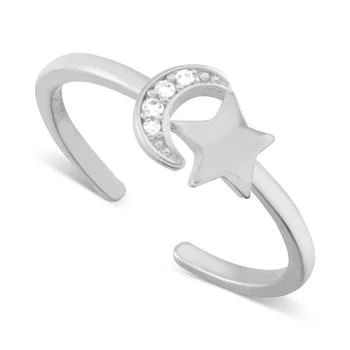 Essentials | Crystal Moon & Star Toe Ring in Silver-Plate 2.5折