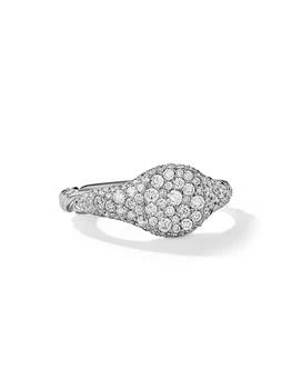David Yurman | Petite Pavé Pinky Ring in 18K White Gold,商家Saks Fifth Avenue,价格¥21435