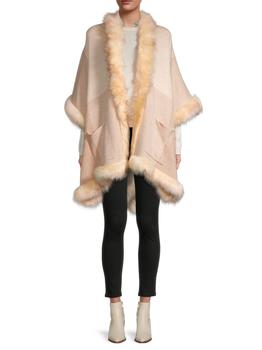 商品Faux Fur-Trim Poncho,商家Saks OFF 5TH,价格¥730图片