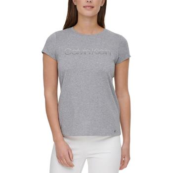 Calvin Klein | Calvin Klein Womens Rhinestone Crewneck T-Shirt商品图片,3.5折起, 独家减免邮费