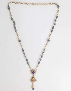 Dolce & Gabbana | Dolce & Gabbana Gold Tone Beaded Chain Religious Cross Necklace,商家Siebentaschen,价格¥4739