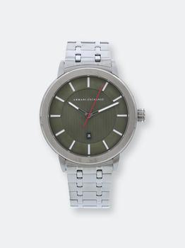 推荐Armani Exchange Men's 3 Hand Stainless Steel AX1472 Grey Stainless-Steel Japanese Quartz Dress Watch ONE SIZE商品