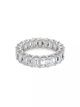 VRAI | Eternity Bands 14K White Gold & 5.00 TCW Lab-Grown Diamond Emerald Eternity Band,商家Saks Fifth Avenue,价格¥33129