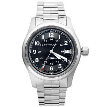 汉密尔顿手表代购, Hamilton | Watch, Men's Swiss Automatic Khaki Field Stainless Steel Bracelet 38mm H70455133商品图片 