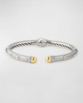 Konstantino | Sterling Silver and 18K Yellow Gold Cuff Bracelet with White Sapphires,商家Neiman Marcus,价格¥8567