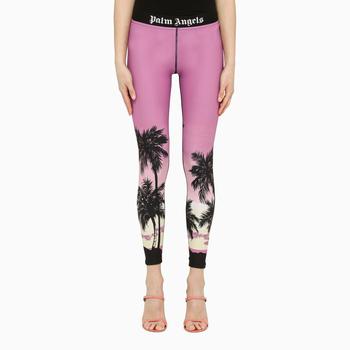 推荐Purple leggings with Sunset Palm print商品