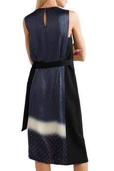 Tory Burch | Paneled bonded crepe and printed silk-satin midi dress商品图片,3折