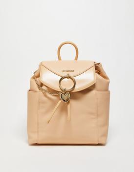 推荐Love Moschino chain embellished backpack in natural商品
