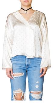 vince真丝, Vince | Silk Dot Jacquard Blouse In Chiffon商品图片 7折