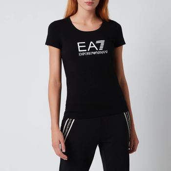 推荐Emporio Armani EA7 Women's Train Shiny T-Shirt - Black商品