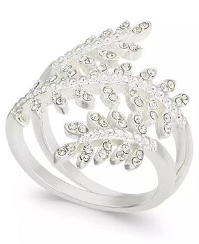 Charter Club | Fine Silver Plate Crystal Leaf Wrap Ring, Created for Macy's,商家Macy's,价格¥118